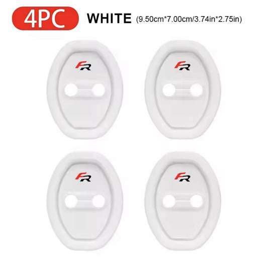 Seat FR White Silicone Door Lock Protector Covers Leon Ibiza Altea FR 4pcs