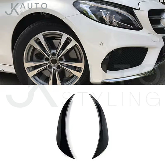 Gloss Black Front Bumper Side Vent Canards For Mercedes C Class W205 C205 15-18