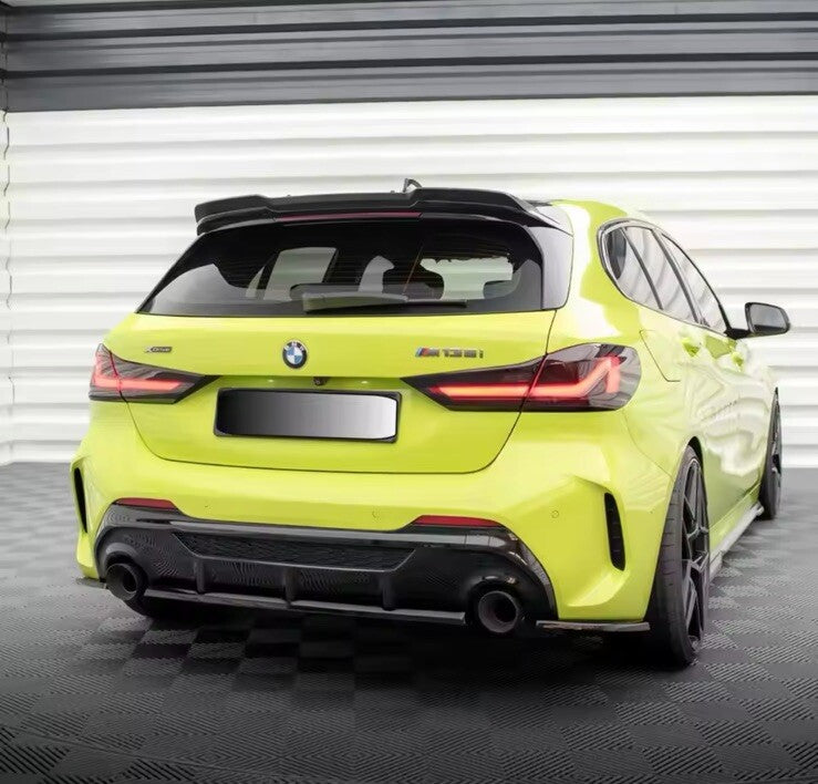 BMW 1 Series F40 M Sport M135i Gloss Black Rear Spats Rear Bumper Side Splitters