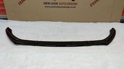 GLOSS BLACK FRONT SPLITTER LIP FOR SEAT LEON 2013-2021 FRONT BUMPER ADD ON KIT