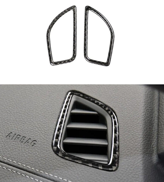 Carbon Fibre Air Con Vent Outlet Surrounds For BMW 1 2 Series 2012-2016 2pcs