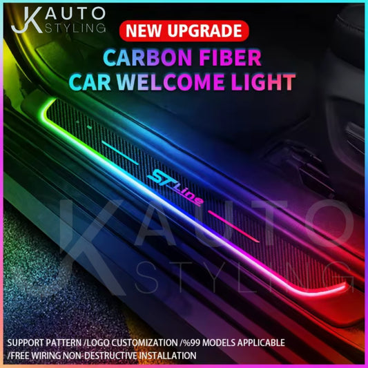 Ford ST Line LED Colour Change RGB Carbon Fibre Door Sill Plates Wireless USB
