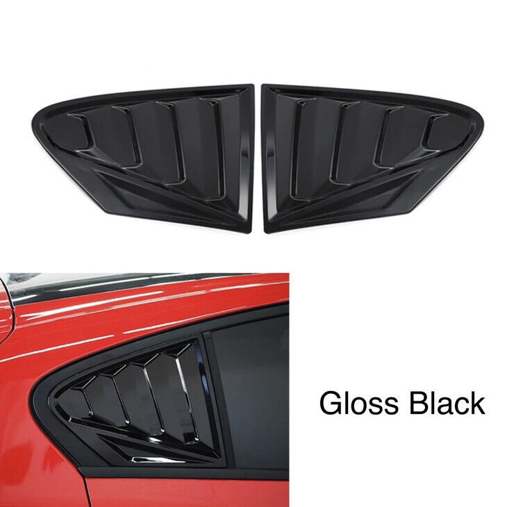 Gloss Black Rear Window Louver Vent Covers For Ford Focus MK4 ST Line 2pcs
