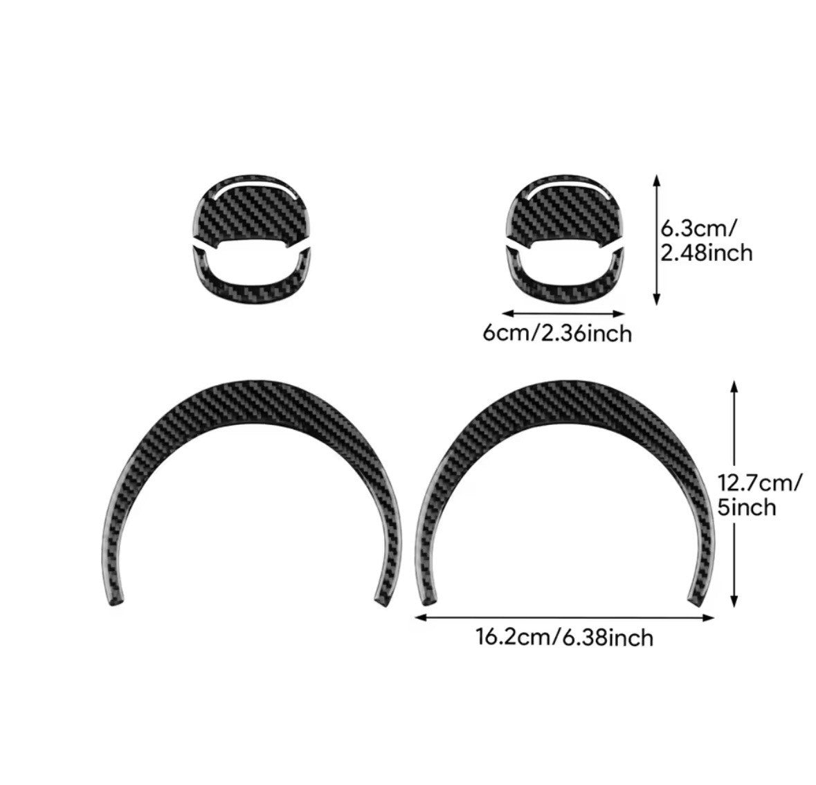 Renault Clio 2013-2018 Carbon Fibre Dashboard Air Vent Outlet Surround Trims