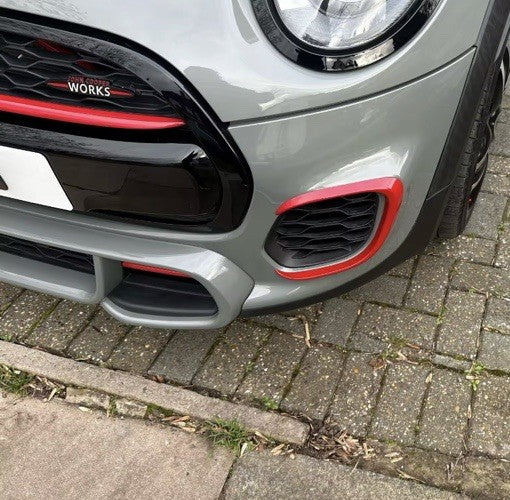 Mini JCW F55 F56 F57 2014-2021 Gloss Red Fog Light Vent Canards Surrounds