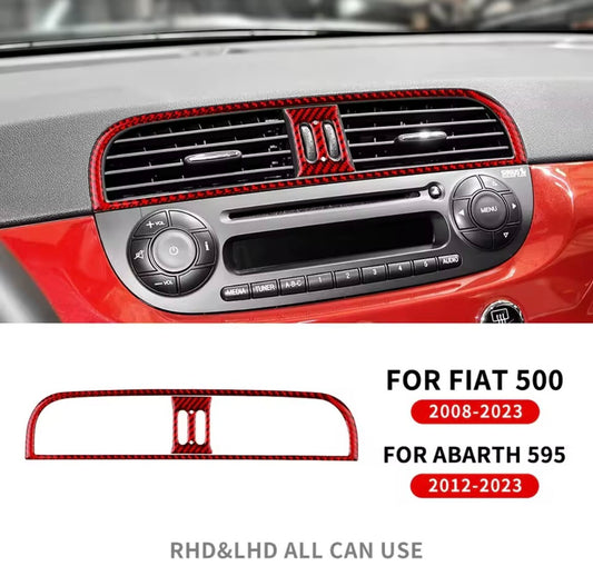 Fiat 500 Abarth 595 Red Carbon Fibre Centre Console Air Vent Outlet Surround