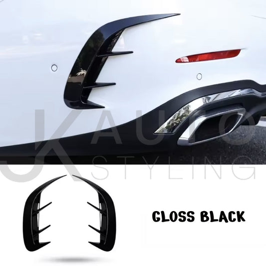 Gloss Black Rear Bumper Grille Vent Canards For Mercedes C Class W206 2022+