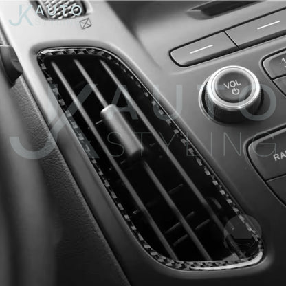 Carbon Fibre Central Air Con Outlet Vent Surrounds For Ford Focus MK3.5 2015-2018