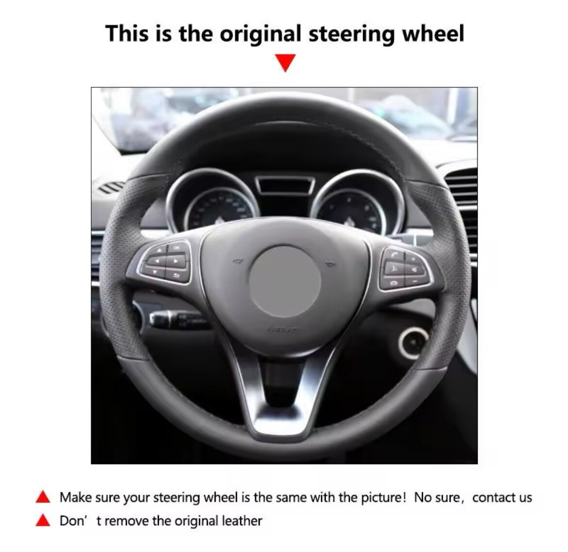 Mercedes ABCEV Class CLA GLA GLC Steering Wheel Cover Self Stitch Choose Colour