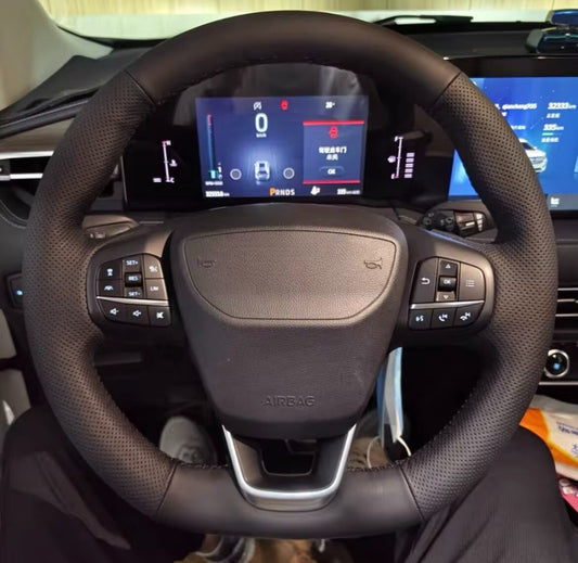 Ford Fiesta MK8 Focus MK4 ST ST Line Leather Steering Wheel Cover Self Stitch