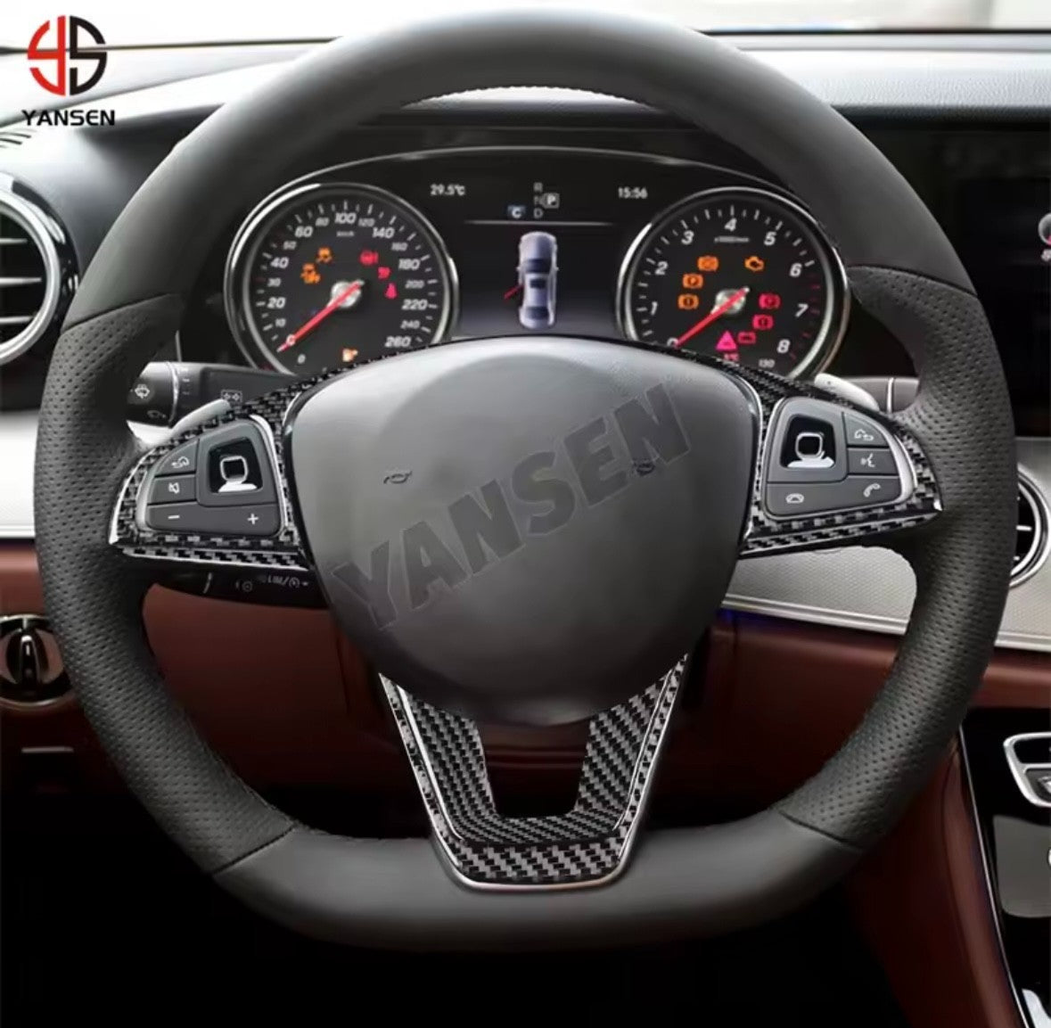 Mercedes E Class W213 2016-2022 Carbon Fibre Steering Wheel Trim Cover Full Kit