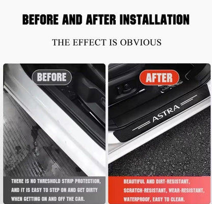 4pcs Vauxhall Astra Carbon Fibre Effect Car Door Sill Protective Strips
