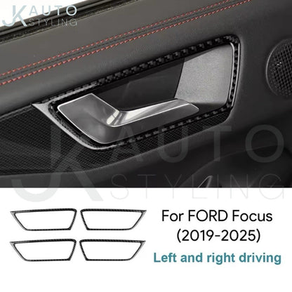 Ford Focus MK4 MK4.5 2019-2025 Carbon Fibre Interior Door Handle Surround 4pcs