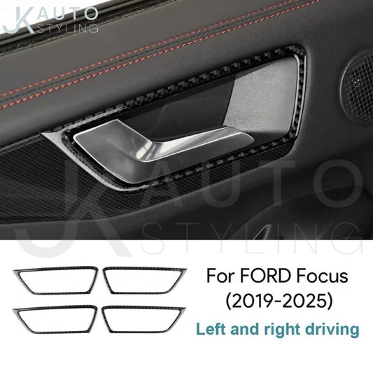 Ford Focus MK4 MK4.5 2019-2025 Carbon Fibre Interior Door Handle Surround 4pcs