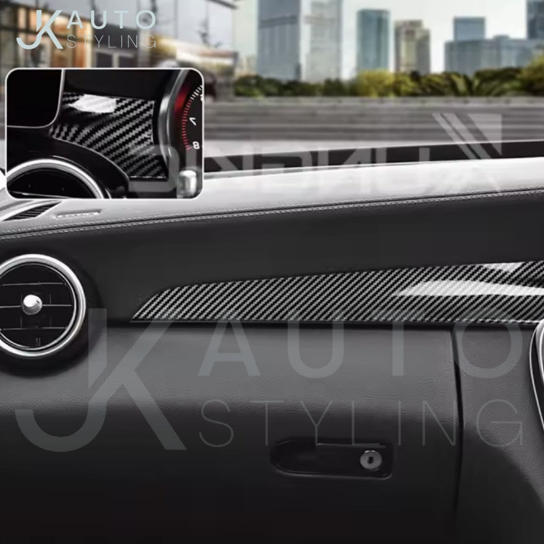 Mercedes C Class GLC 2015-2021 Carbon Fibre Dashboard Trim Cover Overlay RHD