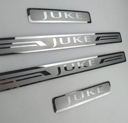 Nissan Juke Stainless Steel Door Sill Scuff Protector Plates Silver 4pcs