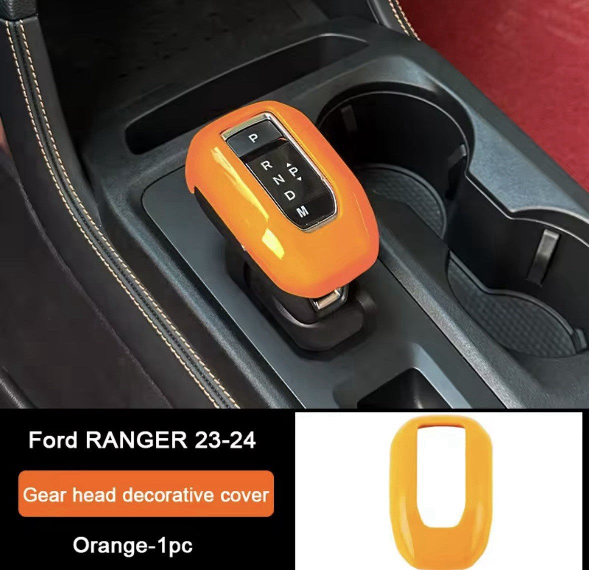 Ford Ranger Raptor Wildtrak T9 2023-2024 Orange Automatic Gear Knob Trim Style A