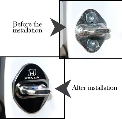 Honda CR-V Civic HR-V Black Stainless Steel Door Lock Protector Covers 4pcs
