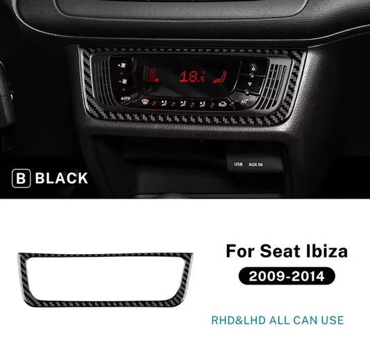 Seat Ibiza 6j 2009-2014 Carbon Fibre Centre Dash Air Con Panel Surround Trim