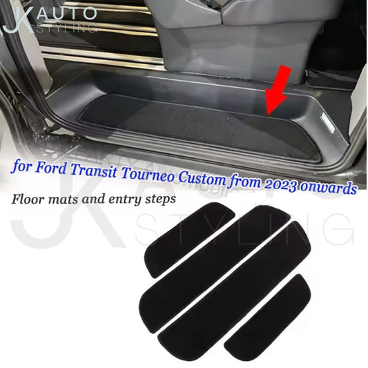 Van Floor Mats Entry Steps Carpets 4pcs Set For Ford Transit Custom Tourneo 2023+