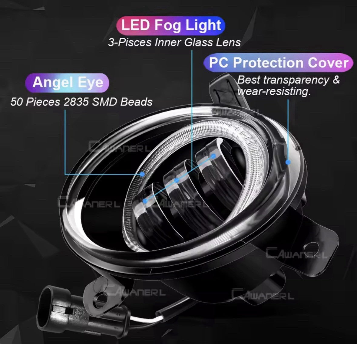 BMW 3 Series F30 F31 F34 2012-15 Daytime Running Halo Lights Front Fog DRL Angel
