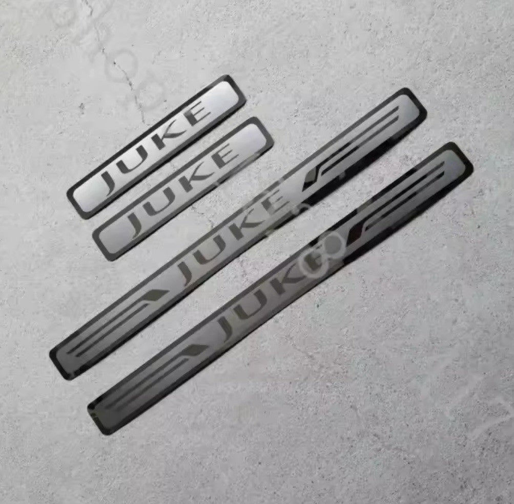 Nissan Juke Stainless Steel Door Sill Scuff Protector Plates Silver 4pcs