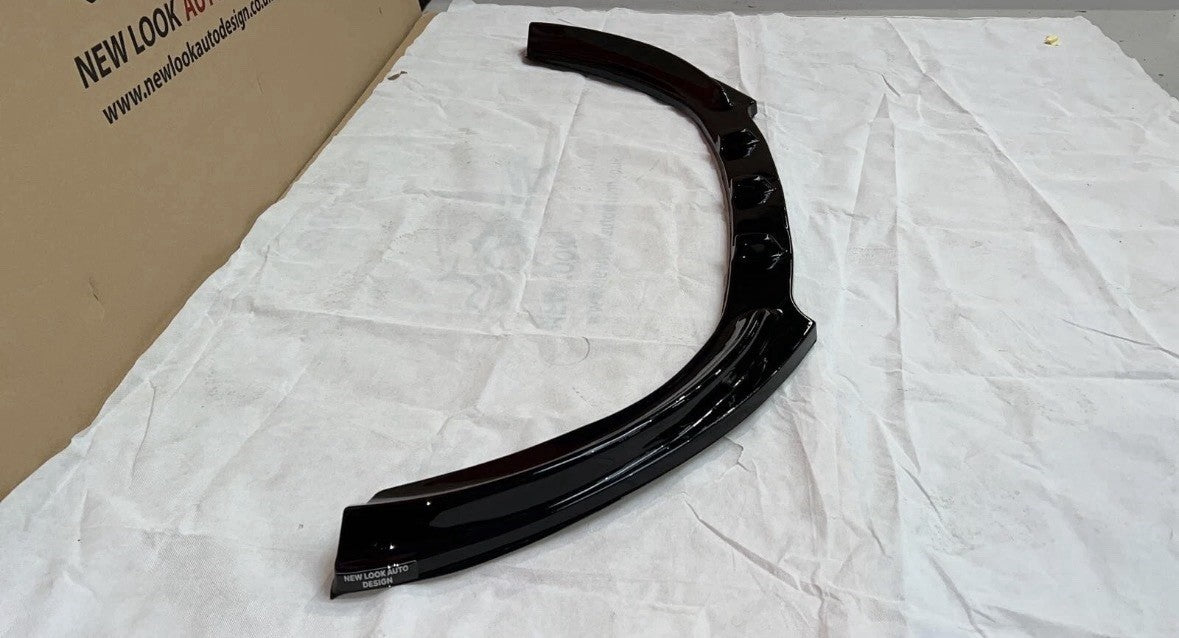 GLOSS BLACK FRONT SPLITTER LIP FOR FORD FIESTA MK7 2009-2012 BUMPER ADD ON KIT