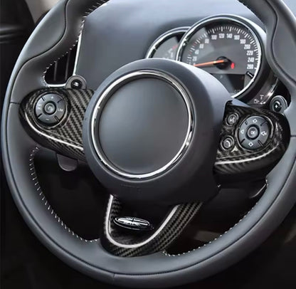 Mini Cooper F54 F55 F56 F57 F60 Carbon Fibre Steering Wheel Trim Set - Style A