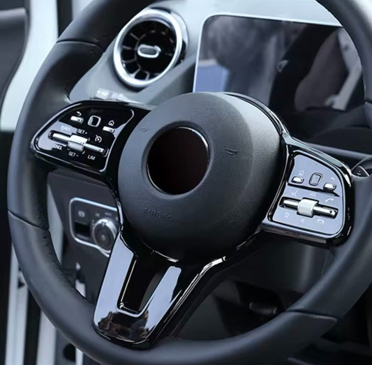 Mercedes A B C E Class CLA GLA GLC GLE 2019-2022 Gloss Black Steering Wheel Trim
