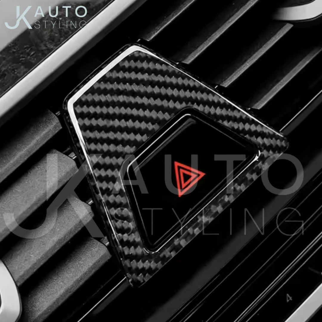BMW 5 Series G30 2016-2023 Carbon Fibre Hazard Button Surround Trim