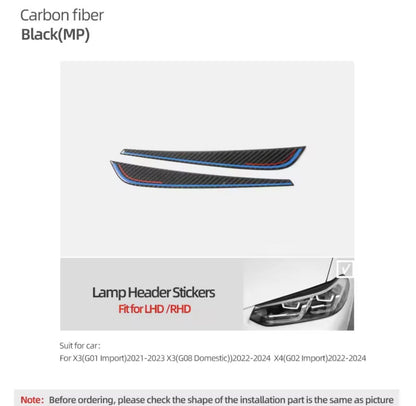 BMW X3 G01 G08 X4 G02 2021-2024 Carbon Fibre Headlight Eyelids Eyebrows 2pcs