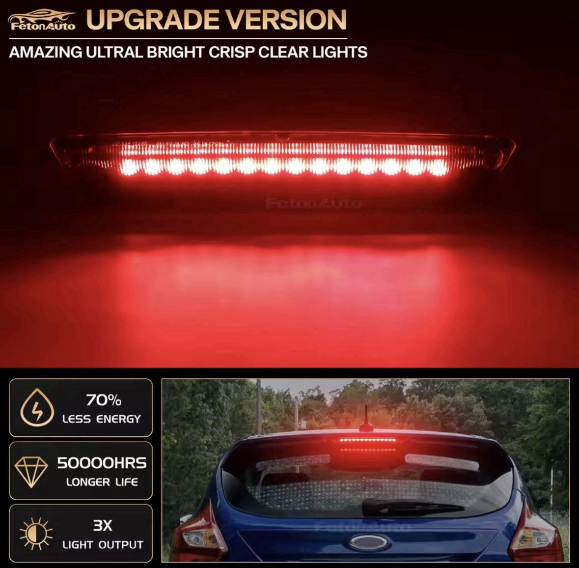Ford Fiesta MK7 2011-2017 Red Lens LED Top Rear Central Third Brake Light