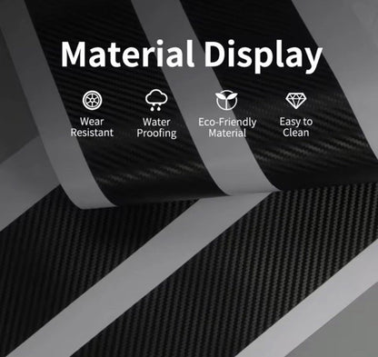 4pcs Renault RS Car Door Sill Protective Strips Overlays Vinyl Carbon Effect