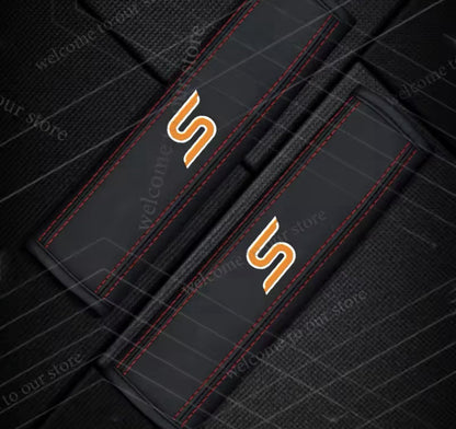 Ford Zetec S Seatbelt Cover Pad For Ford Fiesta Focus Zetec S Black Orange 2pcs