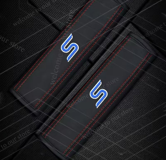 Ford Zetec S Seatbelt Cover Pad For Ford Fiesta Focus Zetec S Black & Blue 2pcs