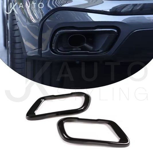 Gloss Black Stainless Exhaust Tip Covers For BMW X5 G05 X6 G06 X7 G07 2019-2025