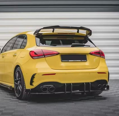 Mercedes A Class W177 A35 A45 AMG 2019-22 Rear Bumper Blade Diffuser Gloss Black
