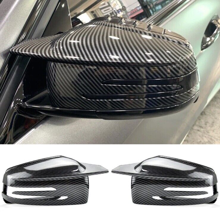 Mercedes A B C CLA E GLA GLK S Class Carbon Fibre Effect Wing Mirror Caps Covers