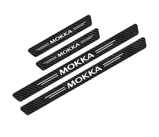 4pcs Vauxhall Mokka Carbon Fibre Effect Car Door Sill Protective Strips
