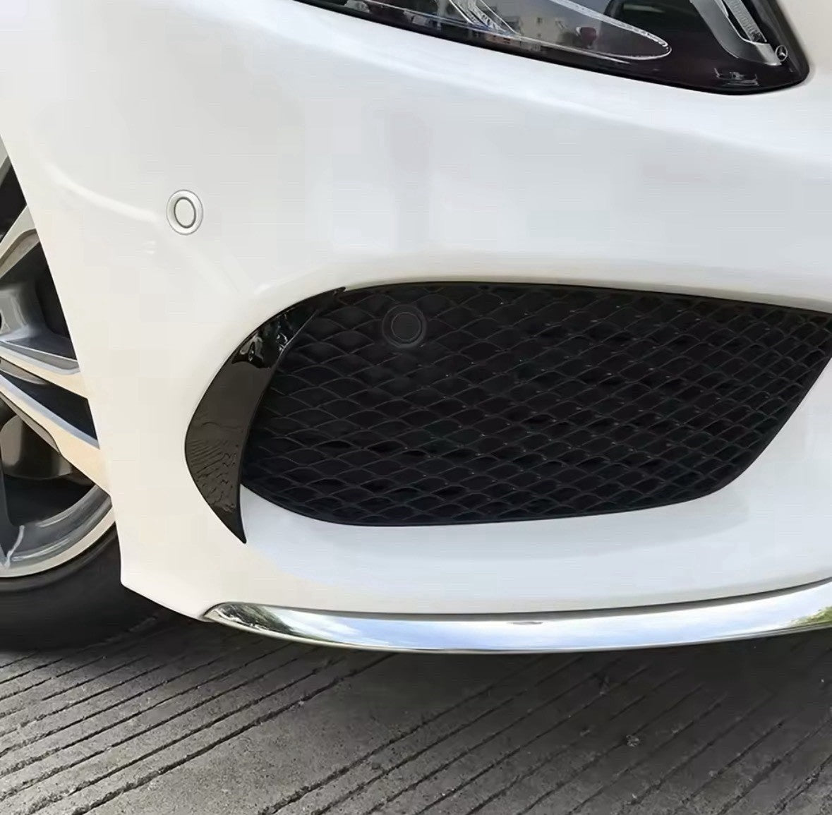 Gloss Black Front Bumper Side Vent Canards For Mercedes C Class W205 C205 15-18