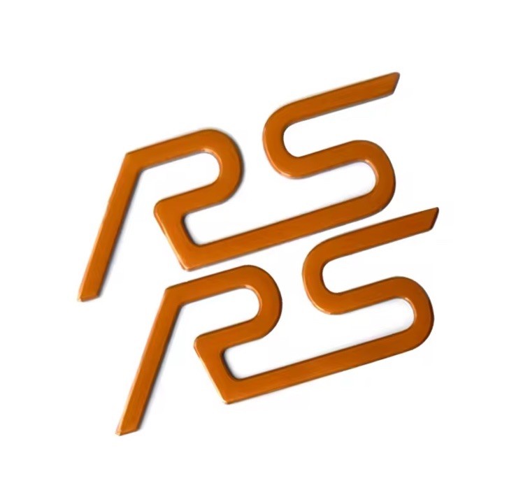 Ford Focus RS MK3 2015-2018 RS Side Spoiler Badges Inserts Inlays Orange 2pcs