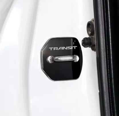 Ford Transit Black Stainless Steel Door Lock Door Catch Protector Covers 4pcs