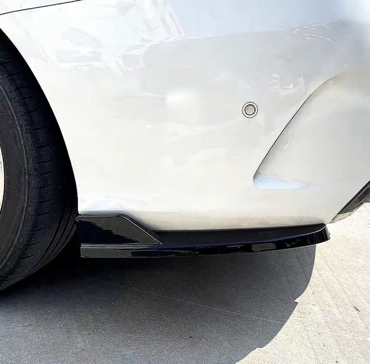 Gloss Black Rear Spats Bumper Side Splitters For Mercedes C Class W205 2015-2021