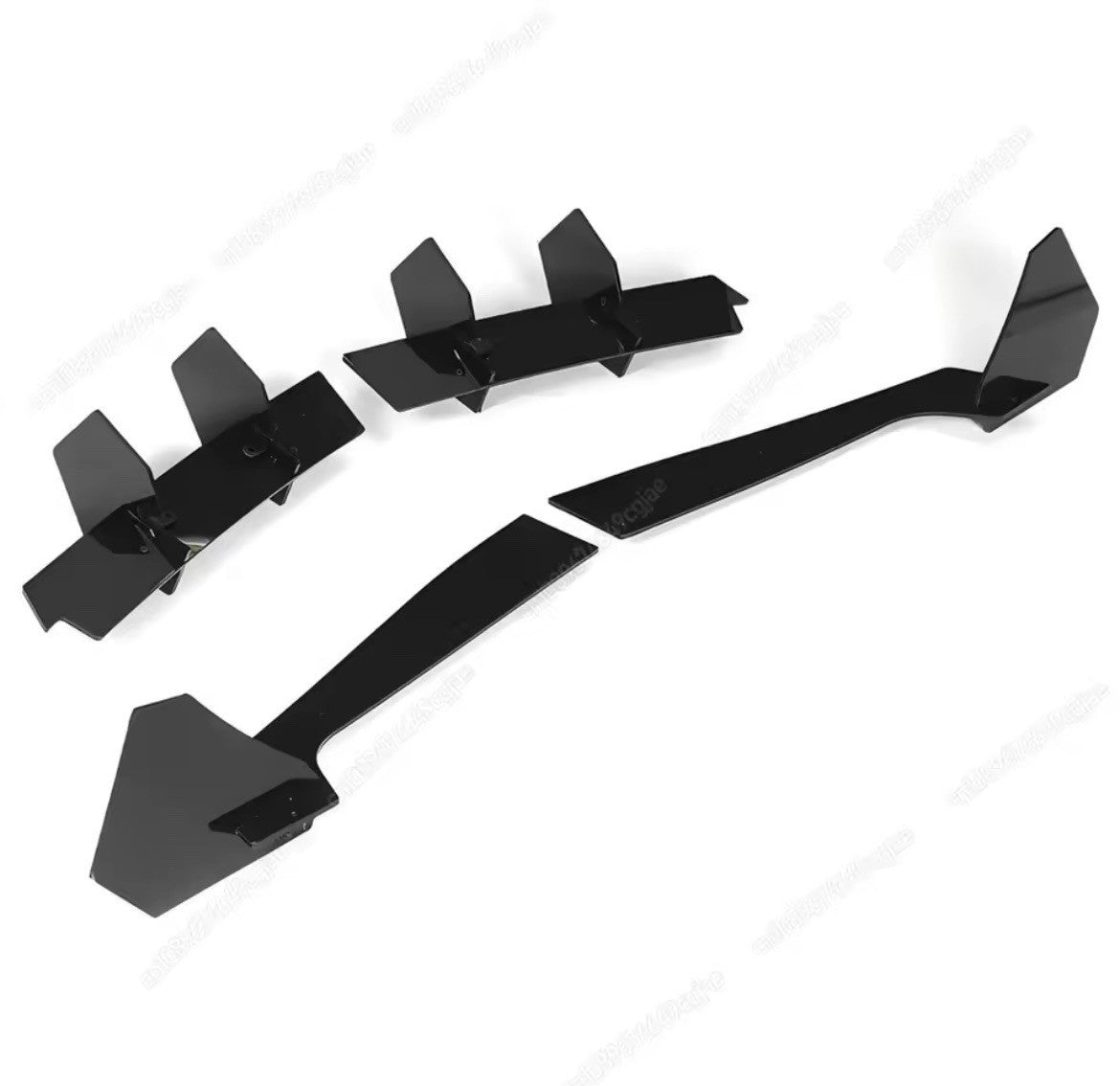 Ford Mustang 2015-2021 Gloss Black Rear Bumper Diffuser Body Kit Blades Fins