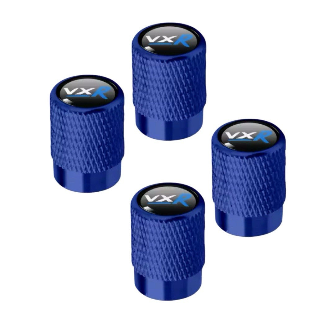 4pcs Blue Metal VXR Tyre Stem Valve Dust Caps For Vauxhall Astra Corsa VXR