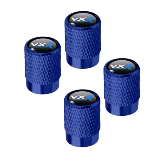 4pcs Blue Metal VXR Tyre Stem Valve Dust Caps For Vauxhall Astra Corsa VXR