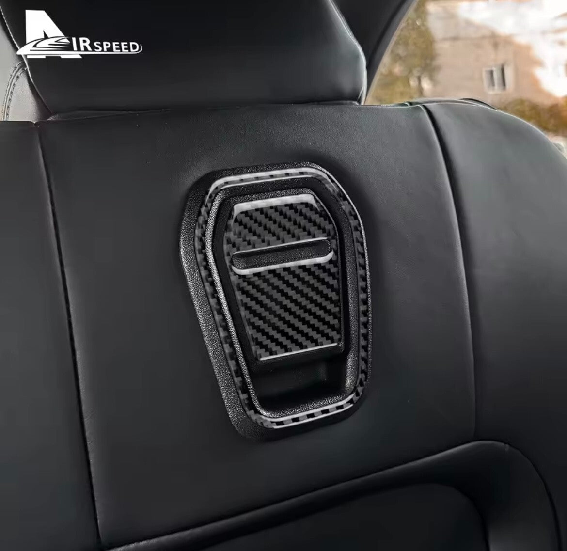 Ford Mustang 2024 2025 Carbon Fibre Car Seat Rear Handle Trim Cover 2pcs