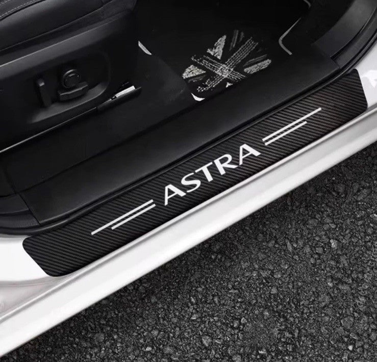 4pcs Vauxhall Astra Carbon Fibre Effect Car Door Sill Protective Strips