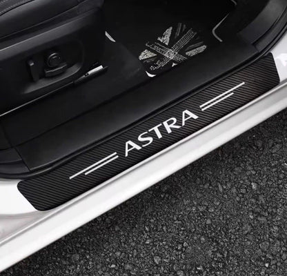 4pcs Vauxhall Astra Carbon Fibre Effect Car Door Sill Protective Strips