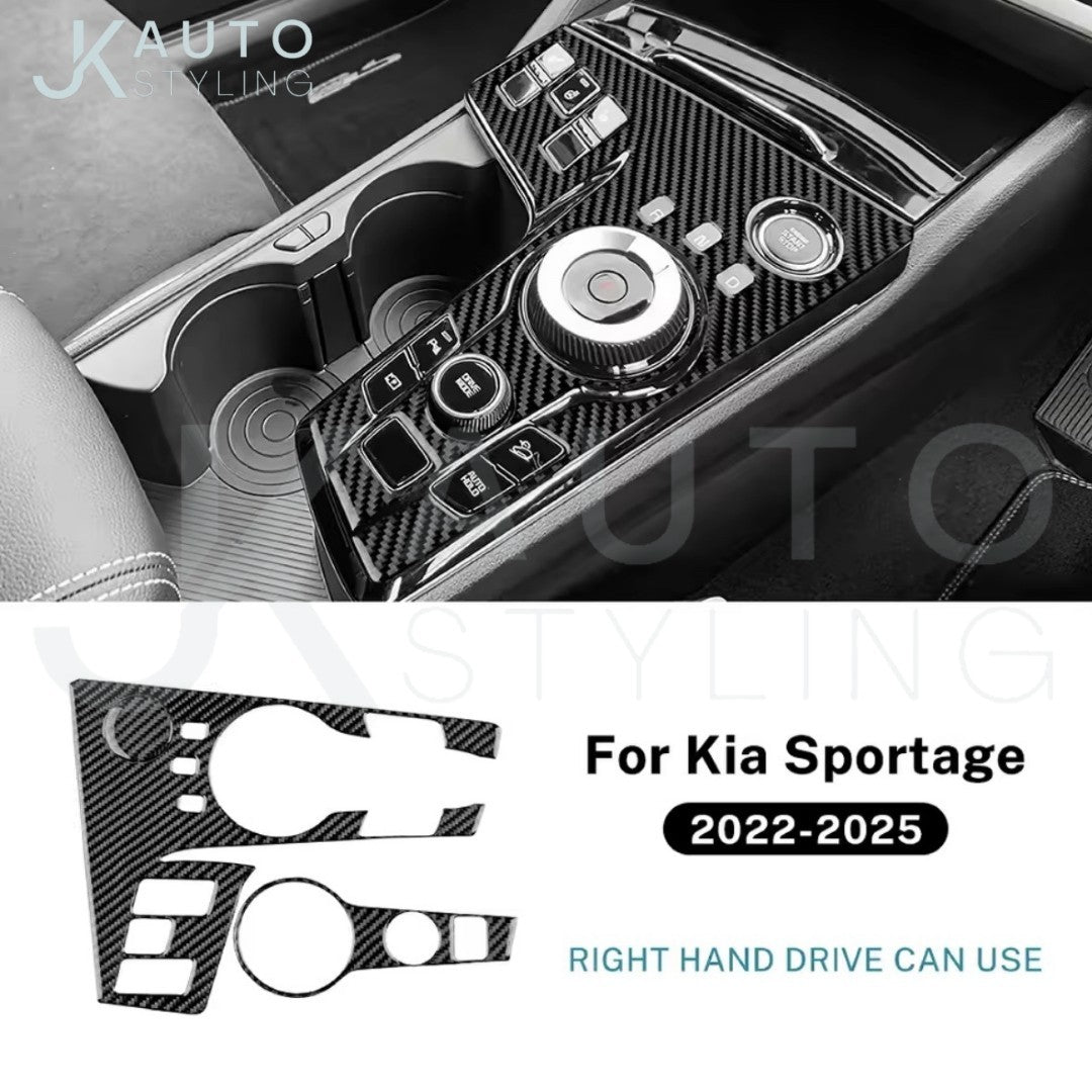 Kia Sportage 2022-2025 Carbon Fibre Centre Console Cup Holder Control Panel Trim